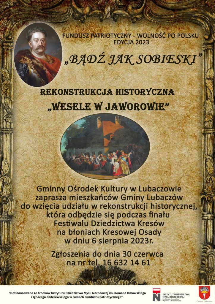 Zaproszenie do udziału w rekonstrukcji historycznej "Wesele w Jaworowie"